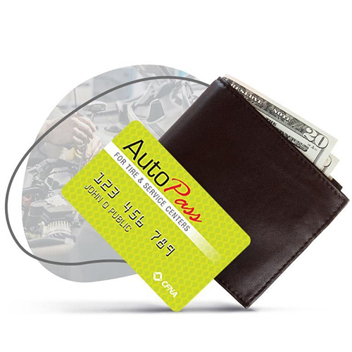 Mock-up of cards using for auto repair financing