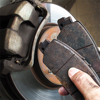 Worn Brake pads are replaced during brake repair